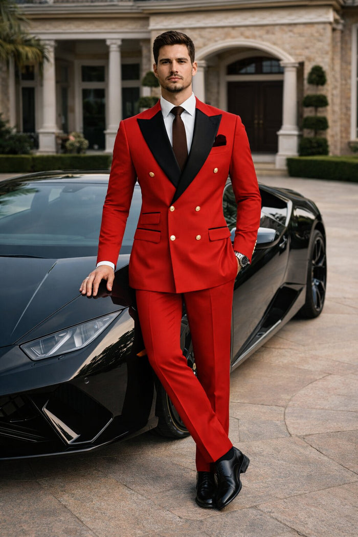 Double Breasted Tuxedo Groom Suit