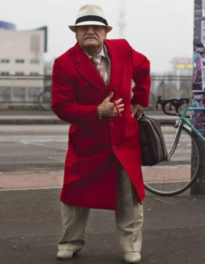 Men's Dark Red Wool Trench & Peacoat