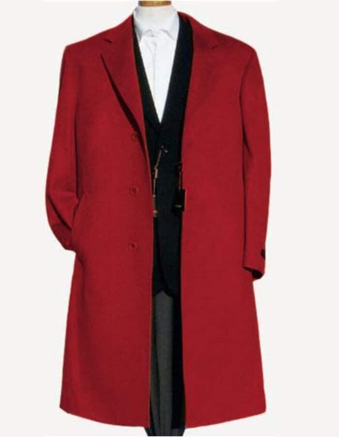 Men’s Dark Red Wool Trench Coat