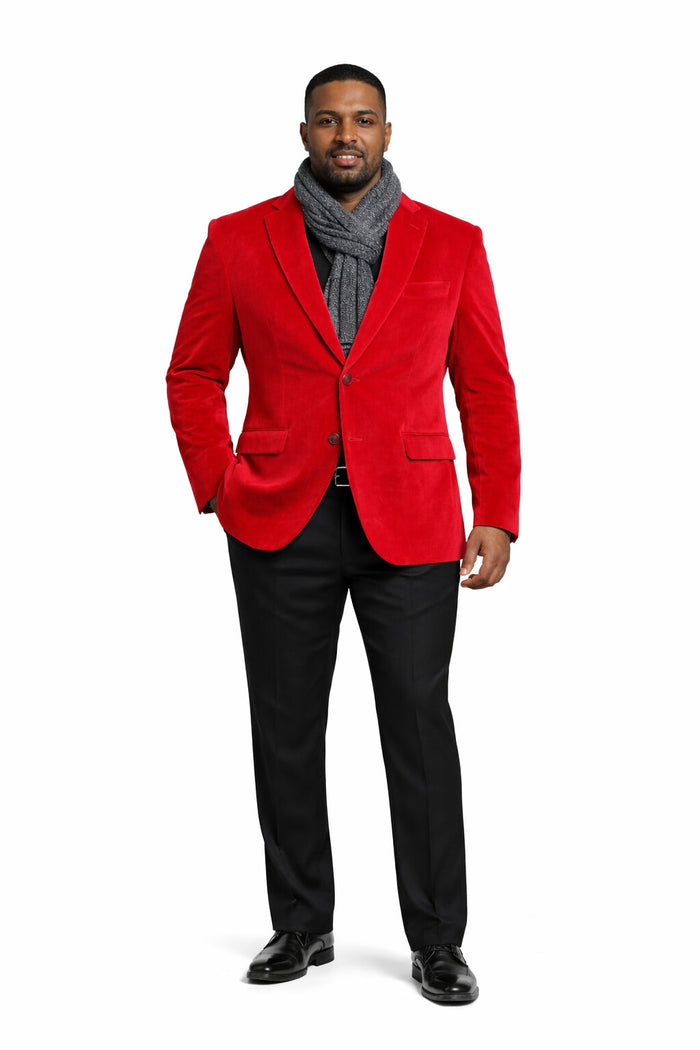 Men's 2 button Notch Collar Cheap Priced Designer Fashion Dress For Men On Sale Fully Lined Velvet ~ Velour Cheap Priced Men's blazer Jacket For Men Red