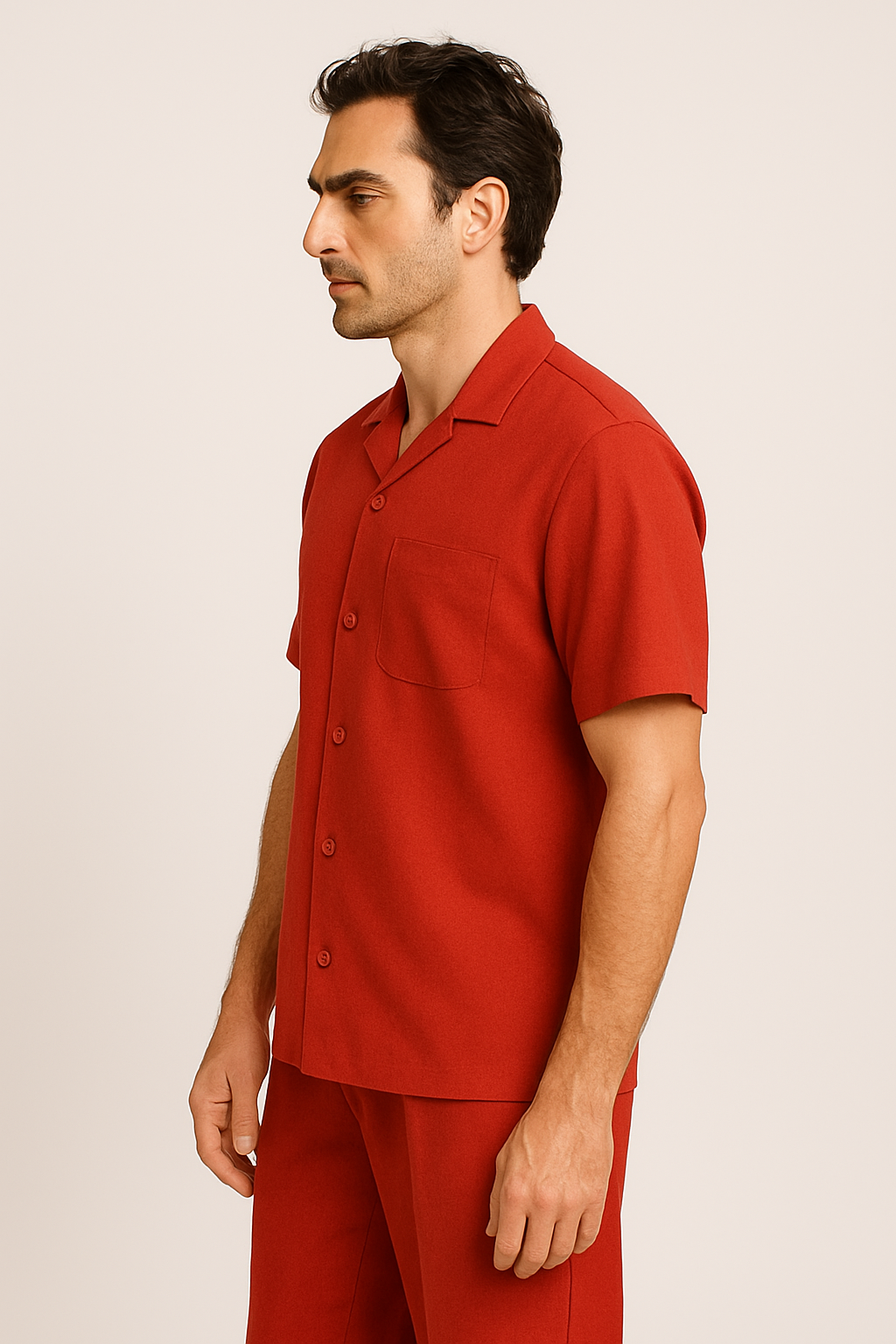 Mens Walking Suit - Big and Tall Casual Suit - Red Suit Up to 6XL Pants
