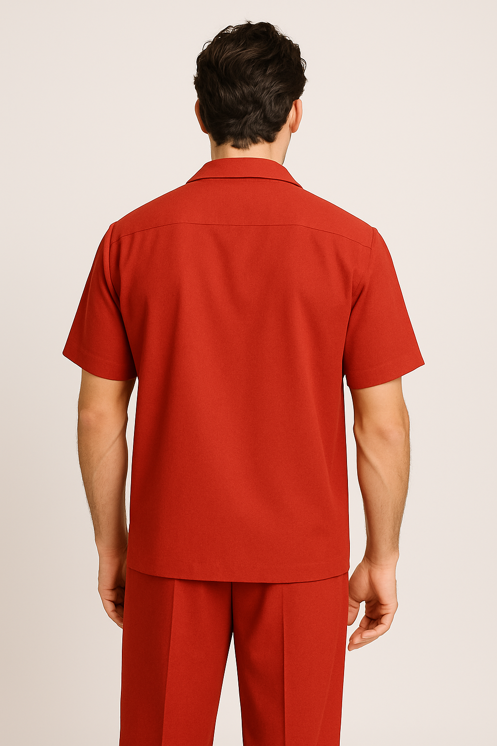 Mens Walking Suit - Big and Tall Casual Suit - Red Suit Up to 6XL Pants