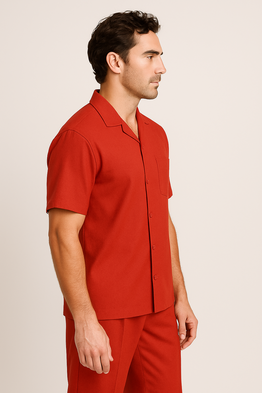 Mens Walking Suit - Big and Tall Casual Suit - Red Suit Up to 6XL Pants