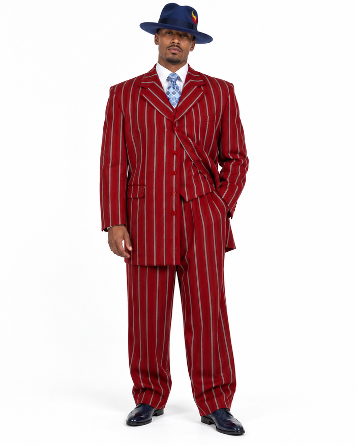 Red 1920s Gangster Long Suit
