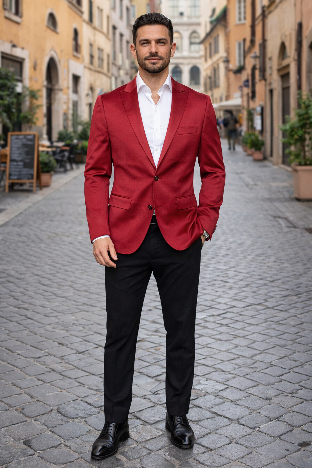 red dress jacket mens Men’s Slim Fit Satin Blazer – Elegant Two-Button Formal Suit for Weddings, in Red Color 40 Regular / Red Size:02-12 stopper would make Santa New Orleans Socks SELF PORTRAIT Lime Boucle