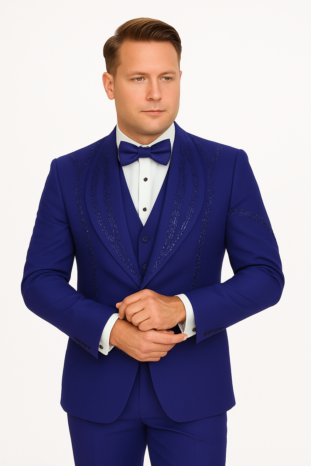 Royal Blue Italian Wool Modern Fit Tuxedo