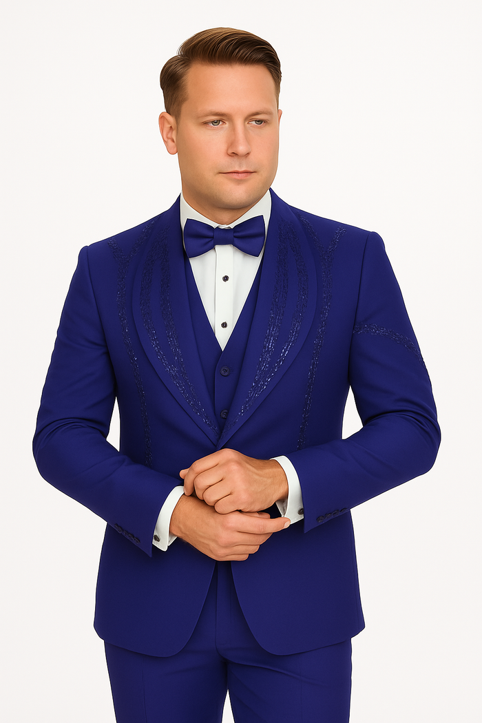 Royal Blue Italian Wool Modern Fit Tuxedo