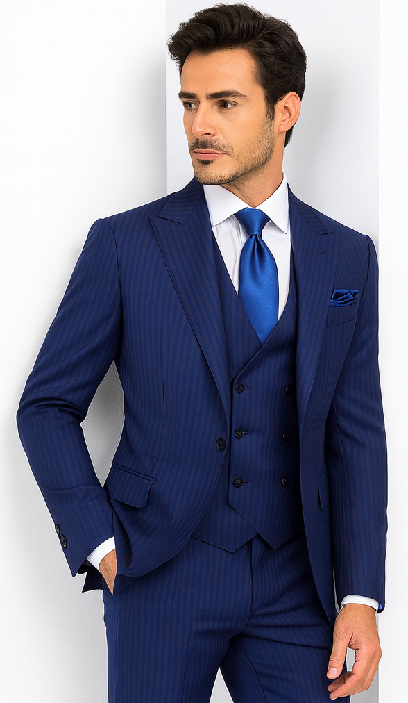 Rossi Man BOND RM1782 Slim Fit 3-Piece Suit – Modern Men’s Formalwear