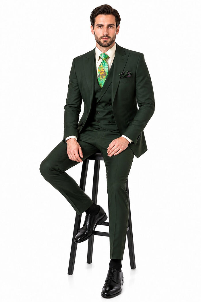 Rossi Man ELI RM117 Classic Men’s Hunter Green Suit