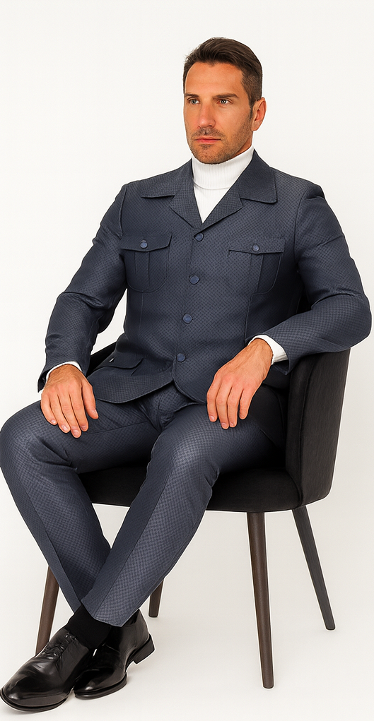 Rossi Man DUKE RM1767 Slim Fit 3-Piece Steel Grey Suit – Modern Formalwear for Men