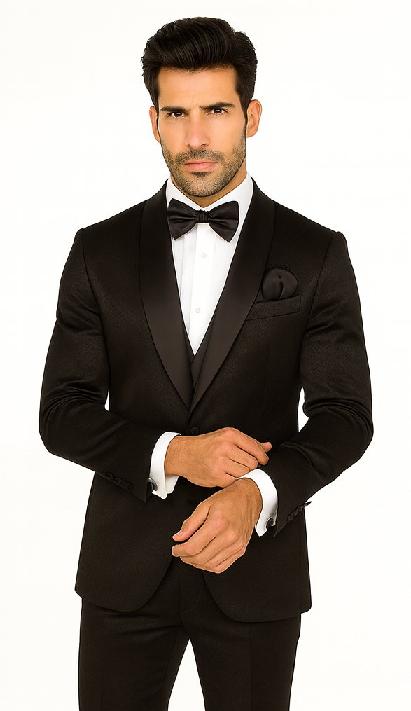 Rossi Man Ford RM1912 Black Slim Fit Suit – Modern Men’s Formalwear