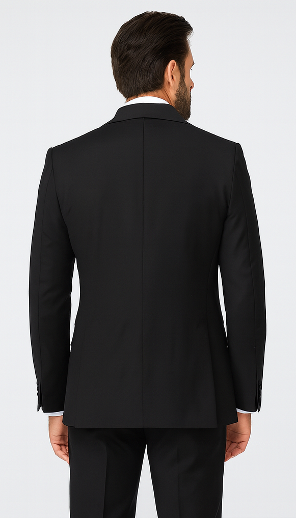 Rossi Man LEO RM1101 Classic Black Tuxedo for Men – Slim Fit Formalwear for Events