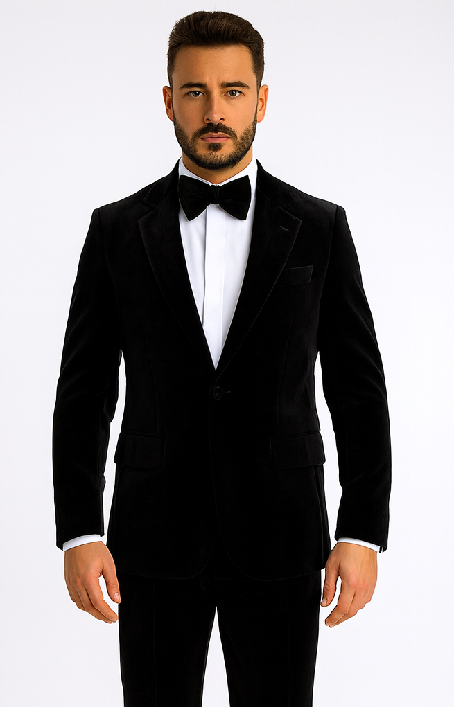 Rossi Man LEO RM1575 Black Suit – Men’s Modern Sleek Fit Formalwear