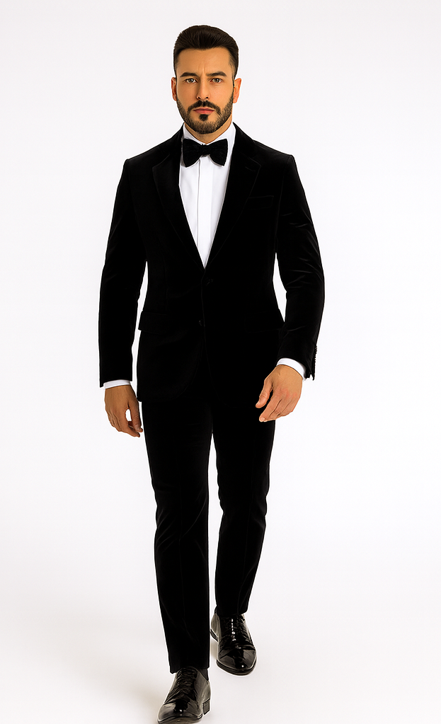 Rossi Man LEO RM1575 Black Suit – Men’s Modern Sleek Fit Formalwear