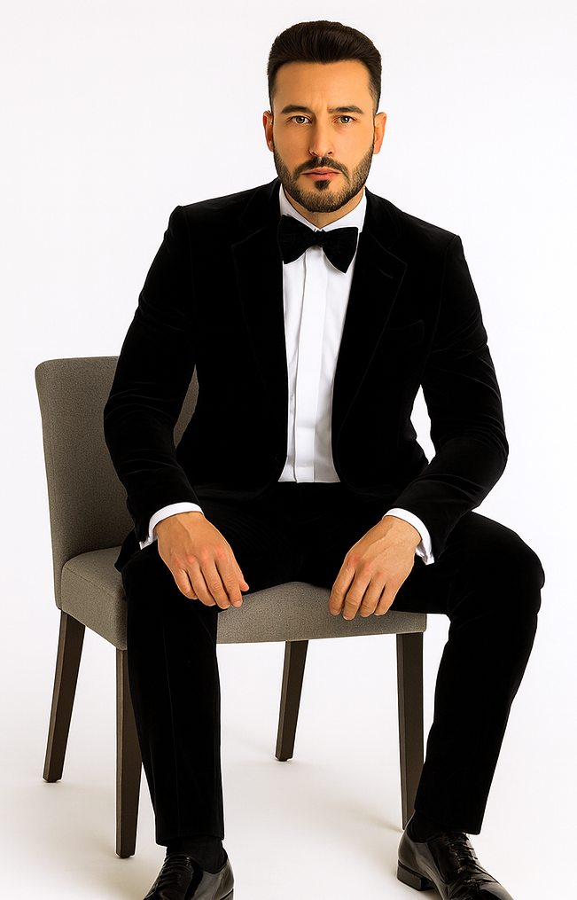 Rossi Man LEO RM1575 Black Suit – Men’s Modern Sleek Fit Formalwear