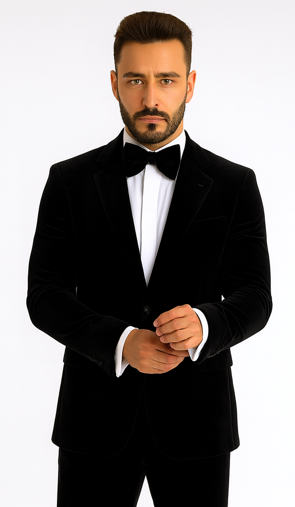 Rossi Man LEO RM1575 Black Suit – Men’s Modern Sleek Fit Formalwear