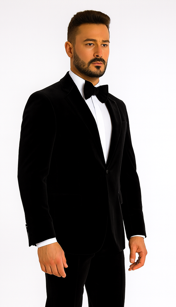 Rossi Man LEO RM1575 Black Suit – Men’s Modern Sleek Fit Formalwear