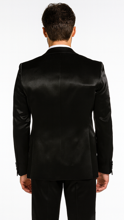 Rossi Man LEO RM1600 Men’s Slim Fit 3-Piece Black Suit –  Classic Formalwear for Events