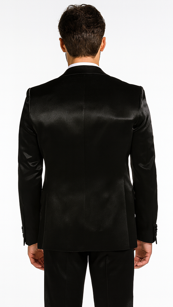 Rossi Man LEO RM1600 Men’s Slim Fit 3-Piece Black Suit –  Classic Formalwear for Events