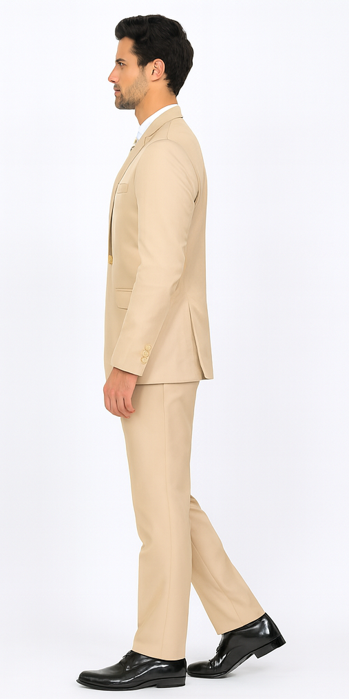 Rossi Man LEO RM1605 Men’s Slim Fit 3-Piece Gold Suit – Modern Formalwear for Special Events