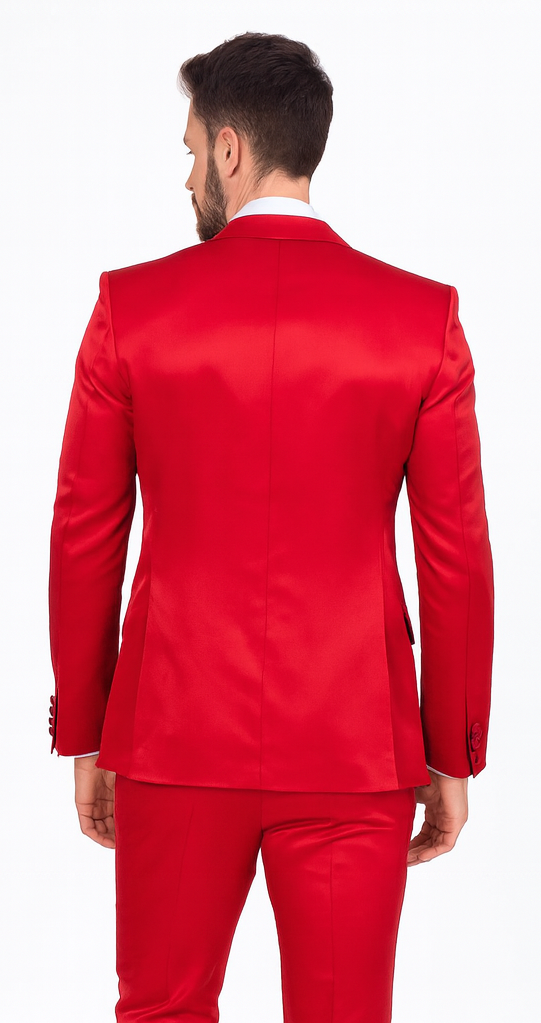 Rossi Man LEO RM1621 Men’s Slim Fit 3-Piece Red Designer Suit – Formalwear for Special Events