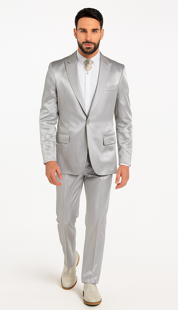 Rossi Man LEO RM1622 Men’s Slim Fit 3-Piece Off-White Designer Suit – Formalwear for Special Occasions