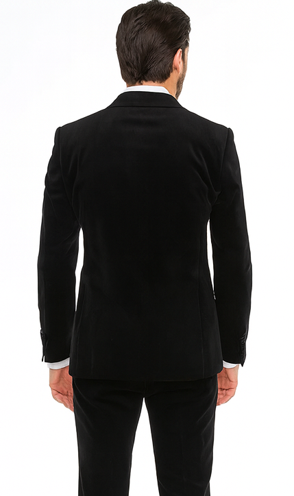 Rossi Man LEO RM1905 Men’s Slim Fit 3-Piece Black Designer Suit – Formalwear for Special Events