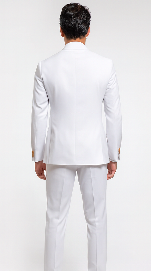 Rossi Man MAX RM1374 White Slim Fit 3-Piece Suit – Men’s Formalwear