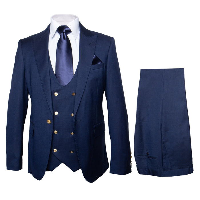 Rossi Man MAX RM1393 Navy Slim Fit 3-Piece Suit – Modern Men’s Formalwear