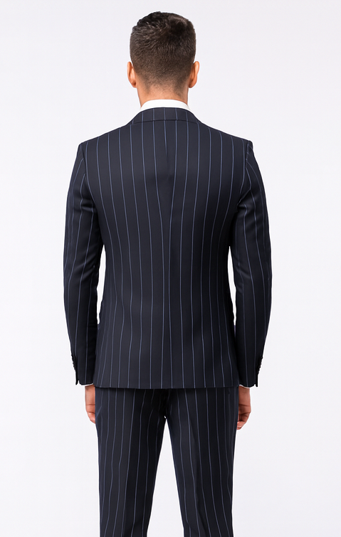 Rossi Man MAX RM1725 Navy Slim Fit 3-Piece Suit – Men’s Formalwear