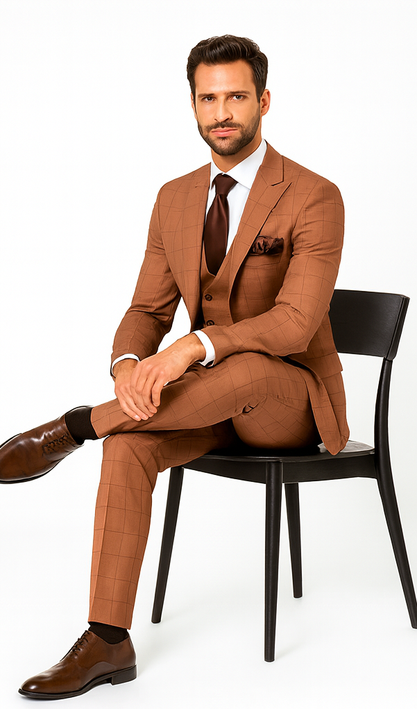 Rossi Man MAX RM1786 Slim Fit 3-Piece Suit – Men’s Formalwear