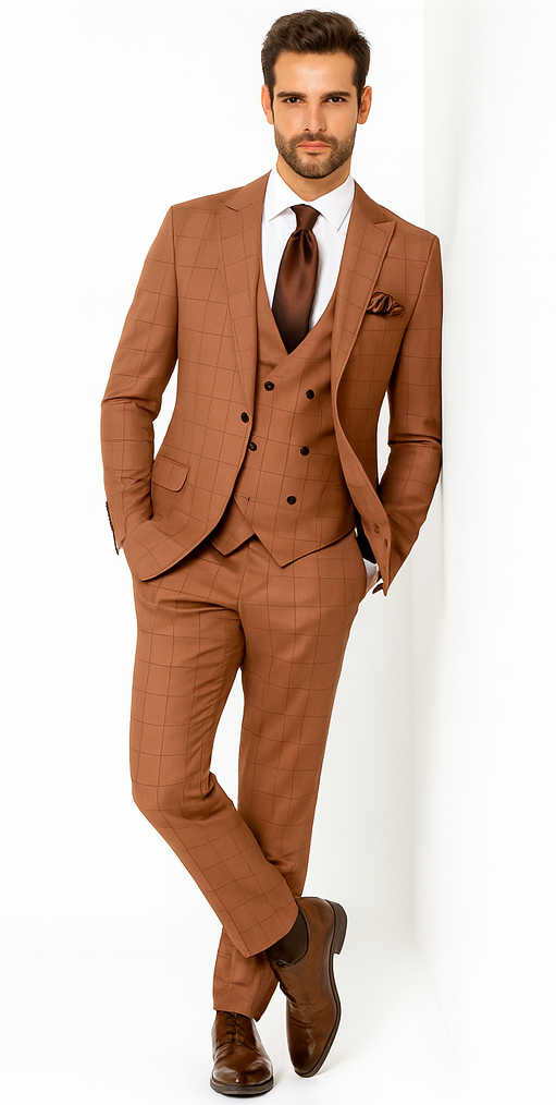 Rossi Man MAX RM1786 Slim Fit 3-Piece Suit – Men’s Formalwear