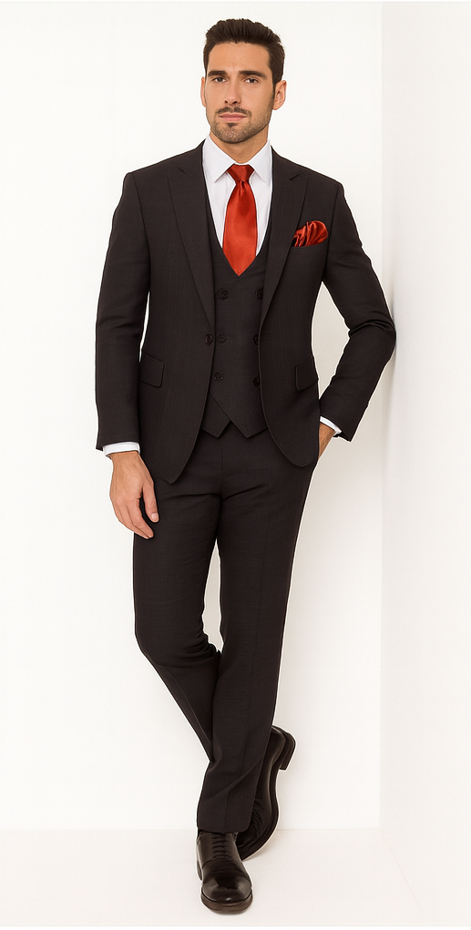 Rossi Man MAX RM1787 Slim Fit 3-Piece Suit – Men’s Formalwear