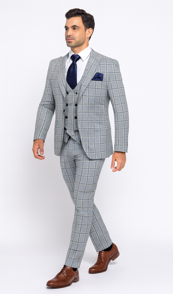 Rossi Man MAX RM1820 Slim Fit 3-Piece Suit – Men’s Formalwear
