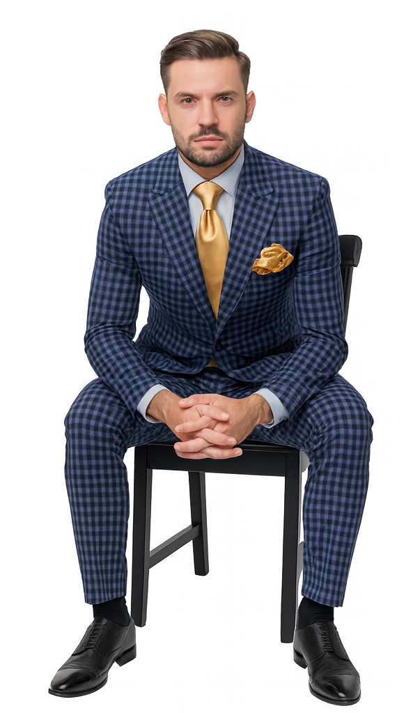 Rossi Man MAX RM1835 Blue Slim Fit 3-Piece Suit – Men’s Formalwear