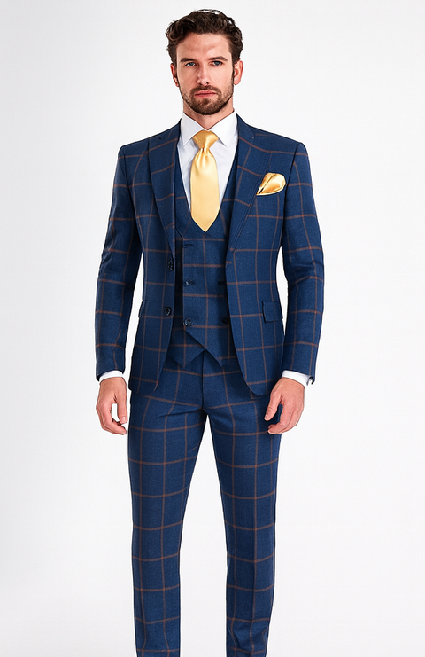 Rossi Man MAX RM1840 Slim Fit 3-Piece Suit – Modern Men’s Formalwear