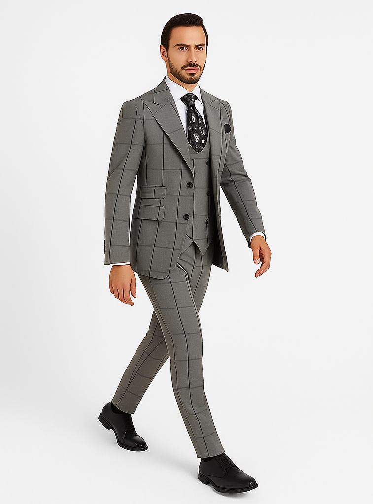 Rossi Man Men’s Dress Suit | Classic Rossiman Formalwear for Timeless Style – Italian Tailored Slim Fit Suit