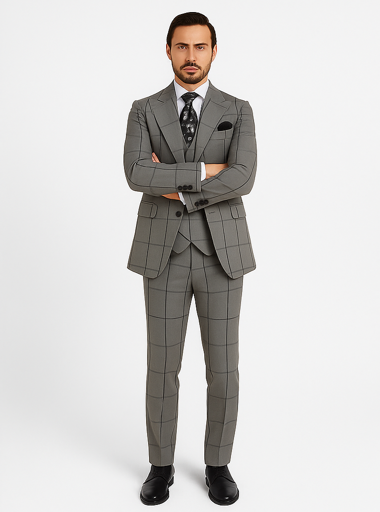 Rossi Man Men’s Dress Suit | Classic Rossiman Formalwear for Timeless Style – Italian Tailored Slim Fit Suit