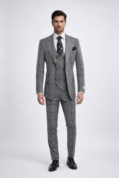 Rossi Man Men’s Dress Suit | Classic Rossiman Formalwear for Timeless Style – Italian Tailored Slim Fit Suit