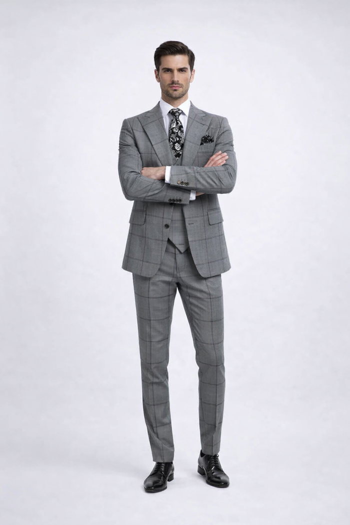 Rossi Man Men’s Dress Suit | Classic Rossiman Formalwear for Timeless Style – Italian Tailored Slim Fit Suit