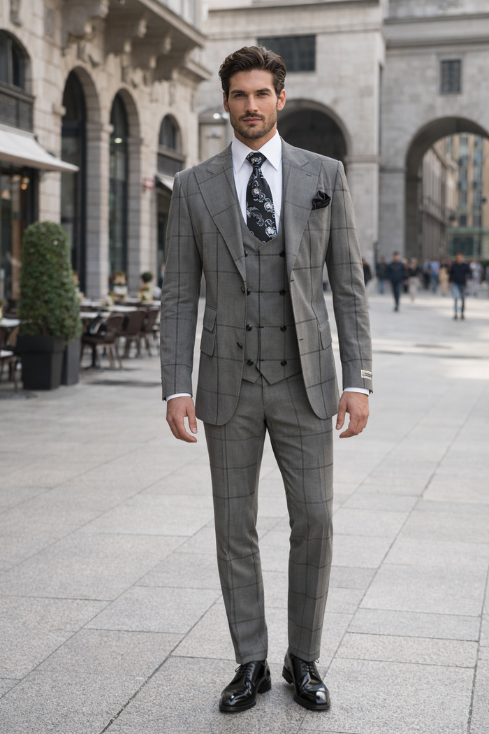 Rossi Man Men’s Dress Suit | Classic Rossiman Formalwear for Timeless Style – Italian Tailored Slim Fit Suit