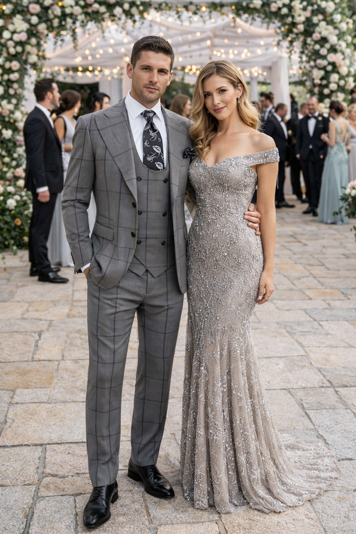 Rossi Man Men’s Dress Suit | Classic Rossiman Formalwear for Timeless Style – Italian Tailored Slim Fit Suit