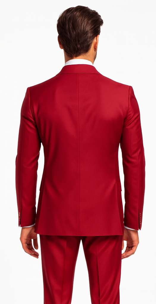 Rossi Man MILANO RM1191 Men’s Slim Fit 3-Piece Red Suit – Stylish Modern Formalwear for Events