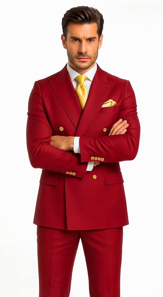 Rossi Man MILANO RM1191 Slim Fit Red 3-Piece Suit for Men | Stylish Modern Formalwear 56L / Red Rossi Man MILANO RM1191 Slim Fit Red 3-Piece Suit for Men | Stylish Modern Formalwear 56L / Red
