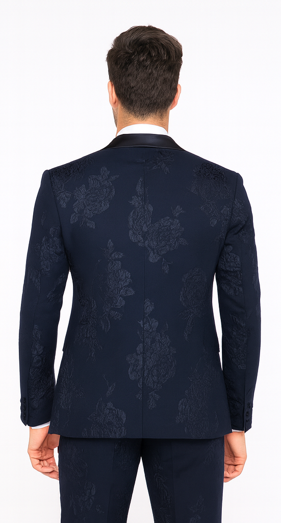 Rossi Man RM1252 – Men’s 3-Piece Smoking Style Tuxedo - Elegant Evening Formalwear