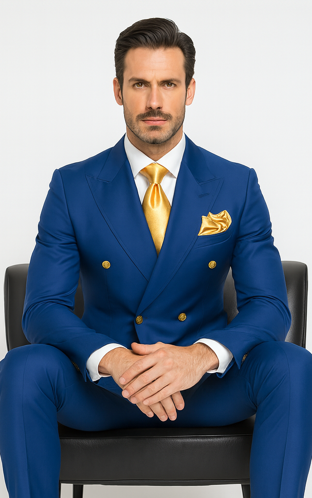 Rossi Man RM1375 – Milano Series Modern 3-Piece Suit for Men - Slim Fit Formalwear