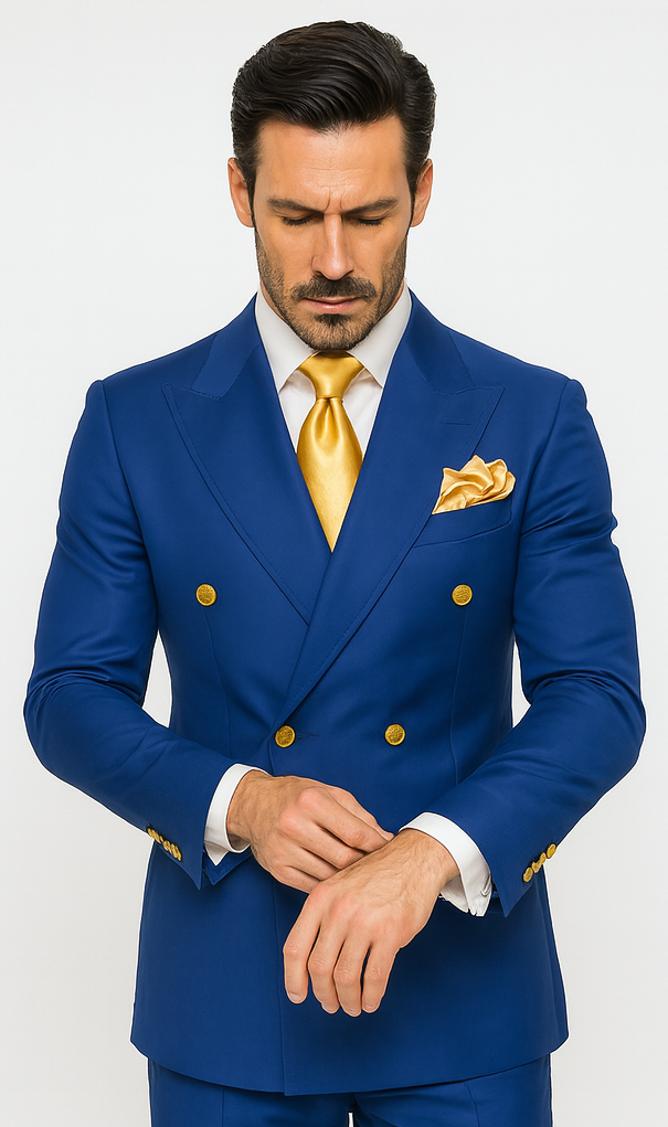 Rossi Man RM1375 – Milano Series Modern 3-Piece Suit for Men - Slim Fit Formalwear