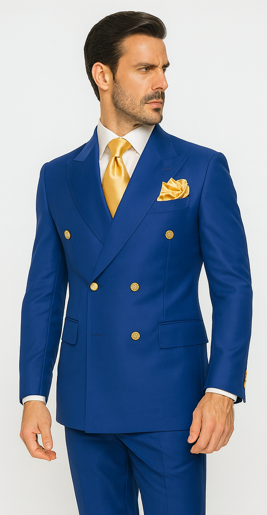 Rossi Man RM1375 – Milano Series Modern 3-Piece Suit for Men - Slim Fit Formalwear