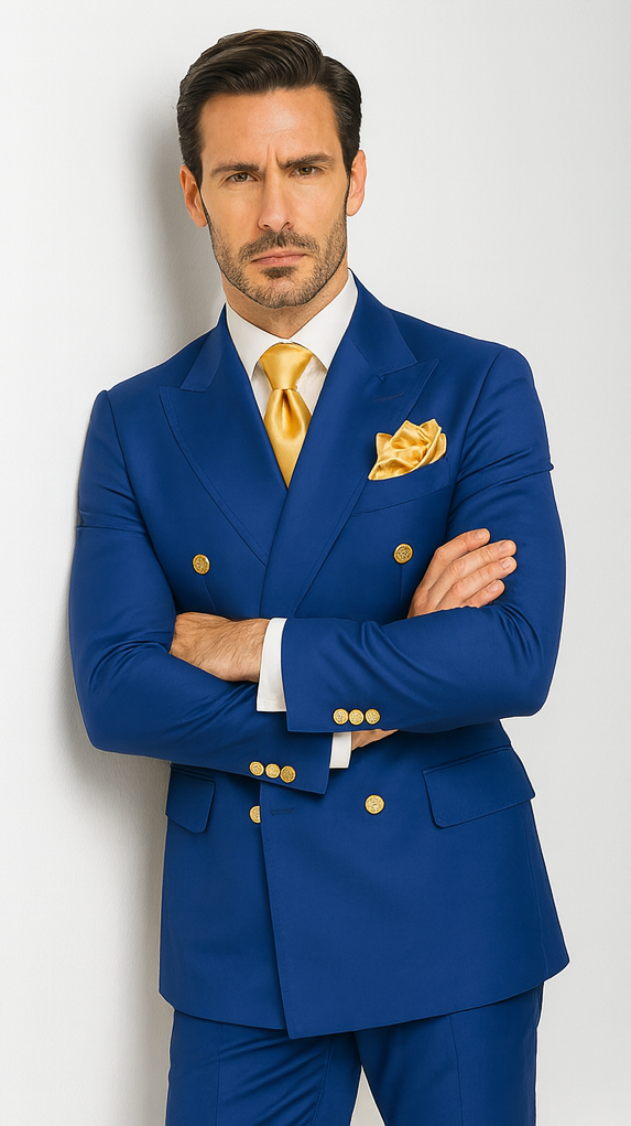 Rossi Man RM1375 – Milano Series Modern 3-Piece Suit for Men - Slim Fit Formalwear