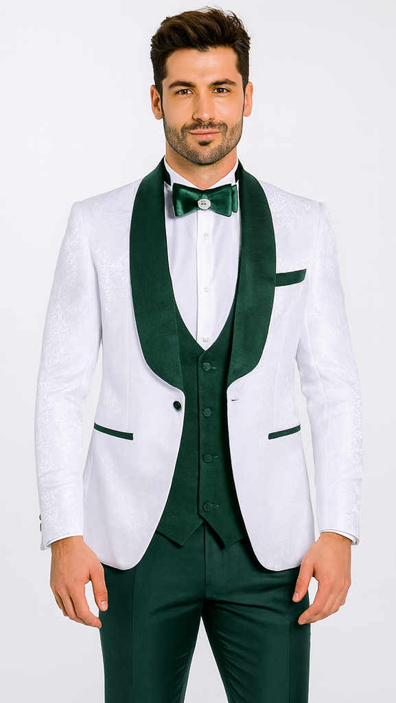 Rossi Man RM1482 – Men’s 3-Piece Tuxedo from the Smoking S Collection - Elegant Formalwear for Men